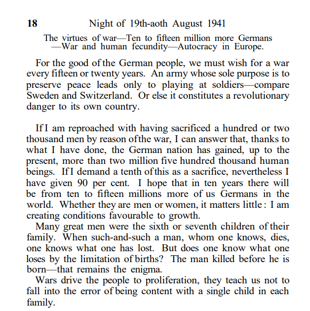 Hitler's Table Talk - Hitler justifies soldiers' deaths by claiming million more German will b...png