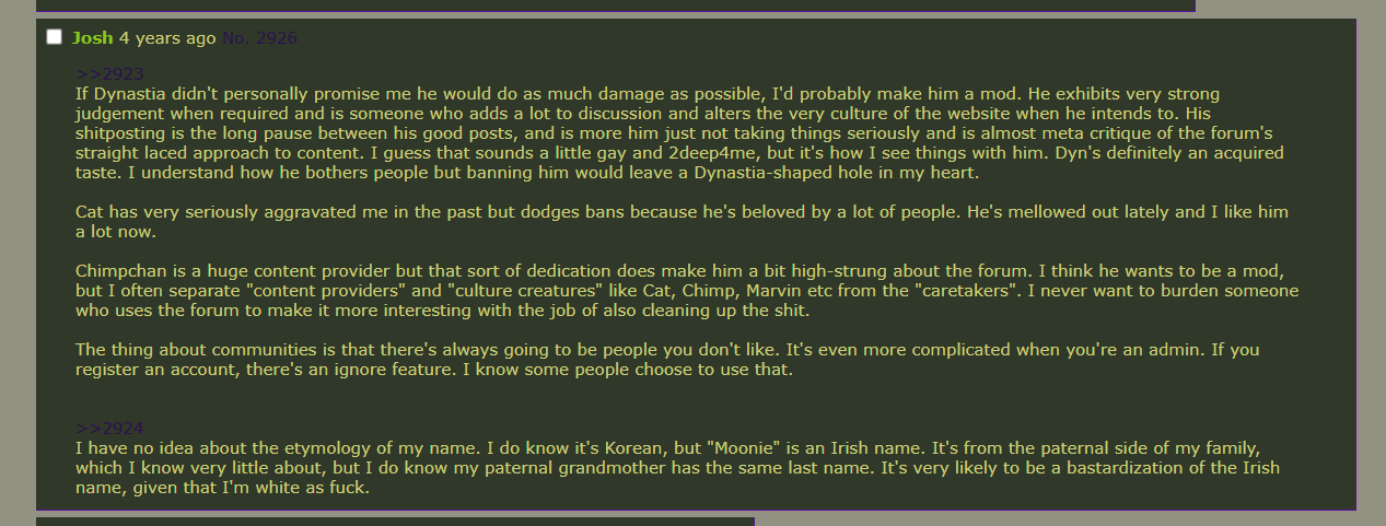 Josh Moon gives info on his last name and KF inner circle mods.png