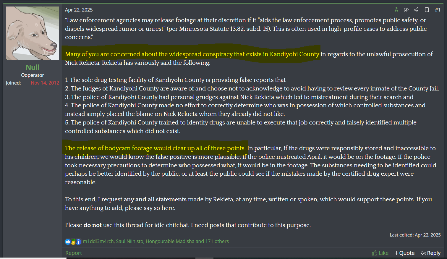 Josh Moon presents arguments he doesn't believe to pressure the release of the bodycam footage.png
