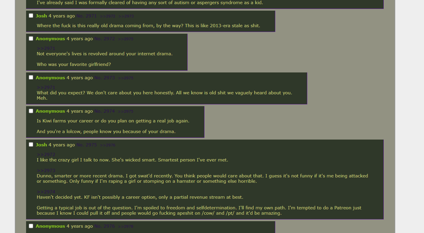 Josh on his favorite gf and how he wants to make a patreon to make cow mad.png