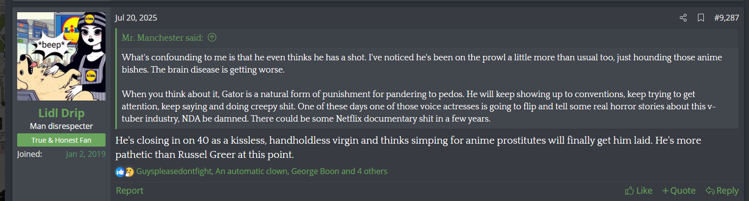 Lidl hates Gator and referes to Vtubers as anime prostitutes - why does a feminist not see fem...png