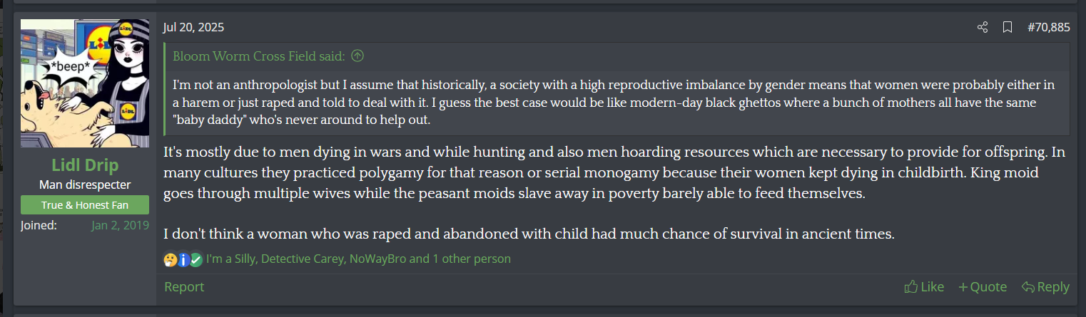 Lidl is talking about evolutionary psychology and warbrides theory - why unless it is josh.png