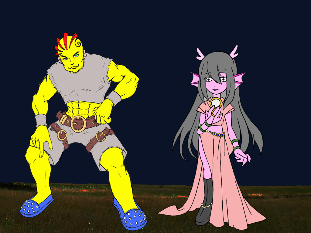 Sonichu and Rosechu in Evening Field.png