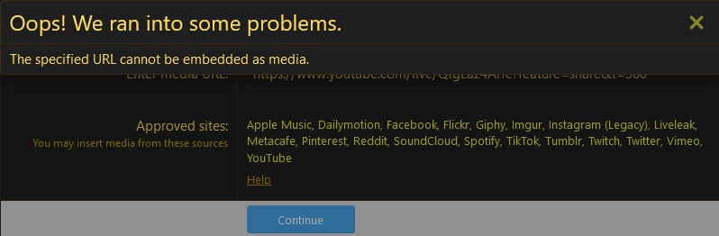 TheSpecifiedURLCannotBeEmbeddedAsMedia.jpg